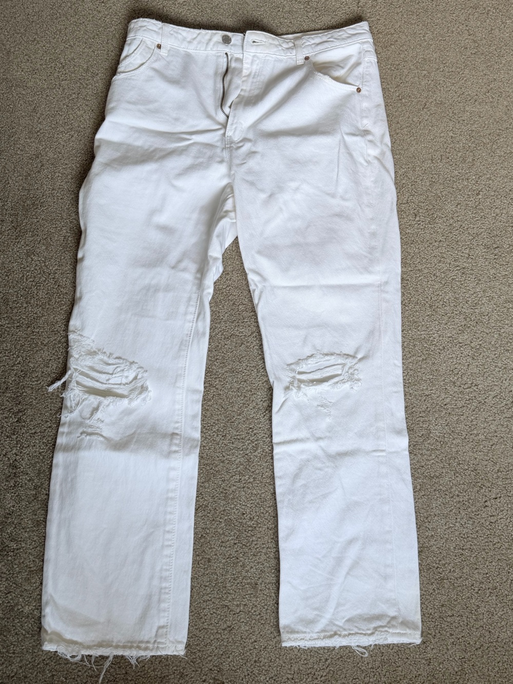 ROLLA'S Men's White Skinny Distressed Jeans